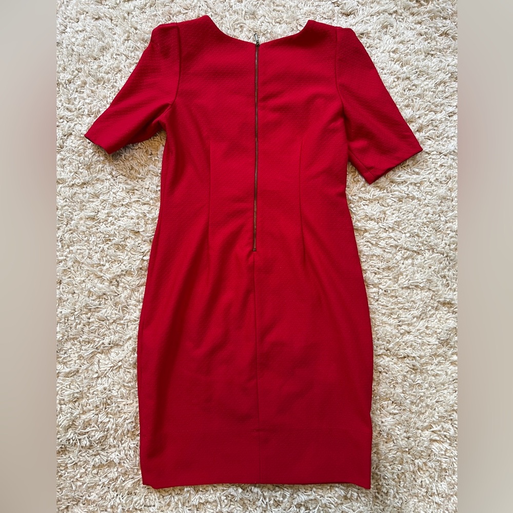 Red zipper back cocktail dress